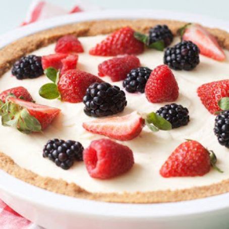 No-Bake Lemon Mousse Tart with Fresh Berries